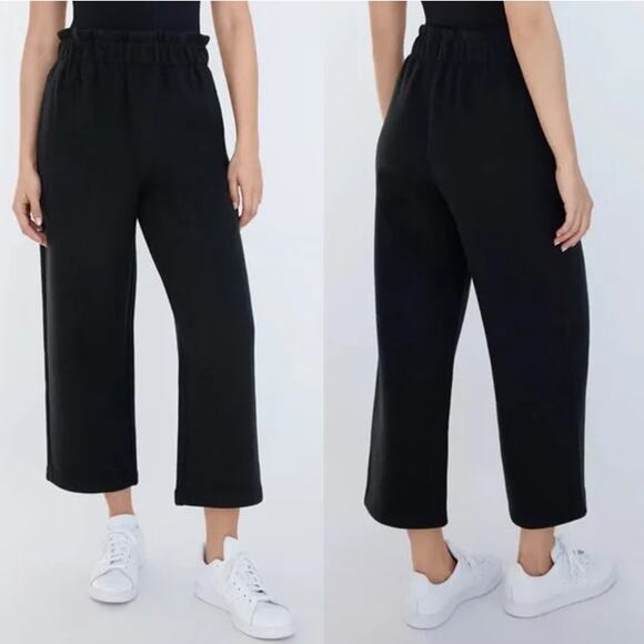 Aritzia The Group Babaton Powell Pants Fleece Paperbag Wide Leg Crop Sweatpants - Picture 2 of 10